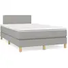 Image de Sommier À Lattes De Lit Et Matelas Gris Clair 120x190 Cm Tissu Vidaxl
