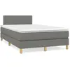 Image de Sommier À Lattes De Lit Avec Matelas Gris Foncé 120x190cm Tissu Vidaxl