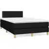 Image de Sommier À Lattes De Lit Avec Matelas Noir 120x190 Cm Tissu Vidaxl
