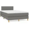 Image de Sommier À Lattes De Lit Avec Matelas Gris Foncé 120x190cm Tissu Vidaxl