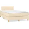 Image de Sommier À Lattes De Lit Avec Matelas Crème 120x190 Cm Tissu Vidaxl