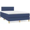 Image de Sommier À Lattes De Lit Avec Matelas Bleu 120x190 Cm Tissu Vidaxl