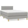Image de Sommier À Lattes De Lit Et Matelas Gris Clair 120x190 Cm Tissu Vidaxl