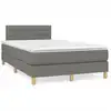 Image de Sommier À Lattes De Lit Avec Matelas Gris Foncé 120x190cm Tissu Vidaxl