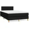Image de Sommier À Lattes De Lit Avec Matelas Noir 120x190 Cm Tissu Vidaxl