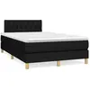 Image de Sommier À Lattes De Lit Avec Matelas Noir 120x190 Cm Tissu Vidaxl