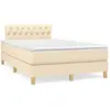 Image de Sommier À Lattes De Lit Avec Matelas Crème 120x190 Cm Tissu Vidaxl