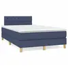 Image de Sommier À Lattes De Lit Avec Matelas Bleu 120x190 Cm Tissu Vidaxl