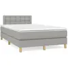 Image de Sommier À Lattes De Lit Et Matelas Gris Clair 120x190 Cm Tissu Vidaxl