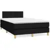 Image de Sommier À Lattes De Lit Avec Matelas Noir 120x190 Cm Tissu Vidaxl
