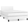 Image de Sommier À Lattes De Lit Avec Matelas Blanc 120x190cm Similicuir Vidaxl