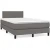 Image de Sommier À Lattes De Lit Avec Matelas Gris 120x190 Cm Similicuir Vidaxl