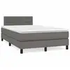 Image de Sommier À Lattes De Lit Avec Matelas Gris 120x190 Cm Similicuir Vidaxl
