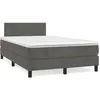 Image de Sommier À Lattes De Lit Et Matelas Gris Foncé 120x190cm Velours Vidaxl