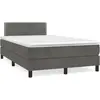 Image de Sommier    Lattes De Lit Et Matelas Gris Fonc © 120x190cm Velours Vidaxl