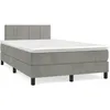 Image de Sommier À Lattes De Lit Et Matelas Gris Clair 120x190cm Velours Vidaxl