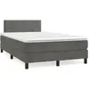 Image de Sommier    Lattes De Lit Et Matelas Gris Fonc © 120x190cm Velours Vidaxl