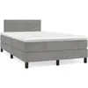 Image de Sommier À Lattes De Lit Et Matelas Gris Clair 120x190cm Velours Vidaxl