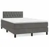 Image de Sommier À Lattes De Lit Et Matelas Gris Foncé 120x190cm Velours Vidaxl