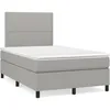 Image de Sommier À Lattes De Lit Et Matelas Gris Clair 120x190 Cm Tissu Vidaxl