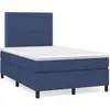 Image de Sommier À Lattes De Lit Avec Matelas Bleu 120x190 Cm Tissu Vidaxl