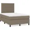 Image de Sommier À Lattes De Lit Avec Matelas Taupe 120x190 Cm Tissu Vidaxl