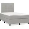 Image de Sommier À Lattes De Lit Et Matelas Gris Clair 120x190 Cm Tissu Vidaxl