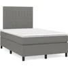Image de Sommier À Lattes De Lit Avec Matelas Gris Foncé 120x190cm Tissu Vidaxl