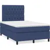 Image de Sommier À Lattes De Lit Avec Matelas Bleu 120x190 Cm Tissu Vidaxl