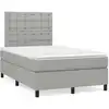 Image de Sommier À Lattes De Lit Et Matelas Gris Clair 120x190 Cm Tissu Vidaxl