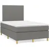 Image de Sommier À Lattes De Lit Avec Matelas Gris Foncé 120x190cm Tissu Vidaxl