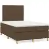 Image de Sommier À Lattes De Lit Et Matelas Marron Foncé 120x190cm Tissu Vidaxl