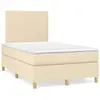 Image de Sommier À Lattes De Lit Avec Matelas Crème 120x190 Cm Tissu Vidaxl
