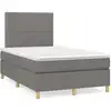 Image de Sommier À Lattes De Lit Avec Matelas Gris Foncé 120x190cm Tissu Vidaxl