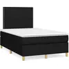 Image de Sommier À Lattes De Lit Avec Matelas Noir 120x190 Cm Tissu Vidaxl