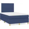 Image de Sommier À Lattes De Lit Avec Matelas Bleu 120x190 Cm Tissu Vidaxl
