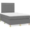 Image de Sommier À Lattes De Lit Avec Matelas Gris Foncé 120x190cm Tissu Vidaxl