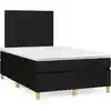 Image de Sommier À Lattes De Lit Avec Matelas Noir 120x190 Cm Tissu Vidaxl