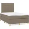 Image de Sommier À Lattes De Lit Avec Matelas Taupe 120x190 Cm Tissu Vidaxl