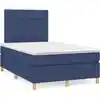 Image de Sommier À Lattes De Lit Avec Matelas Bleu 120x190 Cm Tissu Vidaxl