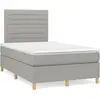 Image de Sommier À Lattes De Lit Et Matelas Gris Clair 120x190 Cm Tissu Vidaxl