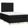 Image de Sommier À Lattes De Lit Avec Matelas Noir 120x190 Cm Tissu Vidaxl