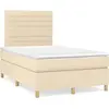 Image de Sommier À Lattes De Lit Avec Matelas Crème 120x190 Cm Tissu Vidaxl