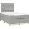 Image de Sommier À Lattes De Lit Et Matelas Gris Clair 120x190 Cm Tissu Vidaxl