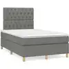 Image de Sommier À Lattes De Lit Avec Matelas Gris Foncé 120x190cm Tissu Vidaxl