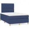 Image de Sommier À Lattes De Lit Avec Matelas Bleu 120x190 Cm Tissu Vidaxl