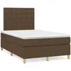 Image de Sommier À Lattes De Lit Et Matelas Marron Foncé 120x190cm Tissu Vidaxl