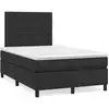 Image de Sommier À Lattes De Lit Avec Matelas Noir 120x190 Cm Similicuir Vidaxl