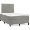 Image de Sommier    Lattes De Lit Et Matelas Gris Clair 120x190cm Velours Vidaxl
