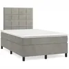Image de Sommier    Lattes De Lit Et Matelas Gris Clair 120x190cm Velours Vidaxl